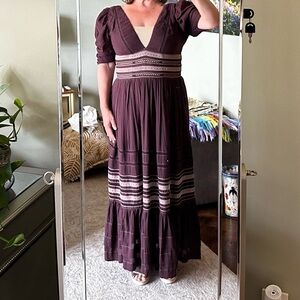 Brown bohemian maxi dress, size 12